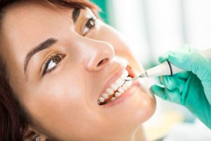 Woman receiving dental care